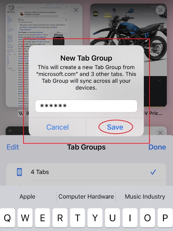 how to access tab groups safari ipad