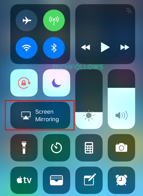 Tap Screen Mirroring icon 