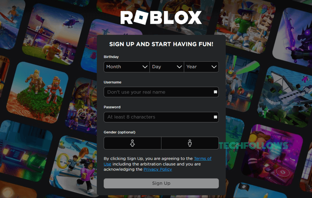 Create a Roblox account