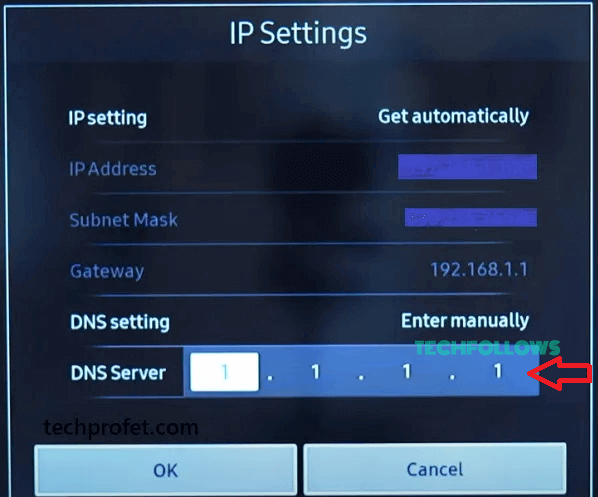Change DNS settings and Fix Youtube not working on Samsung TV
