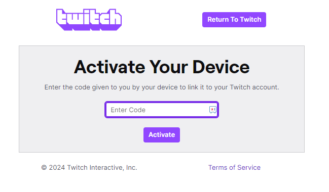 Activate the Twitch TV app