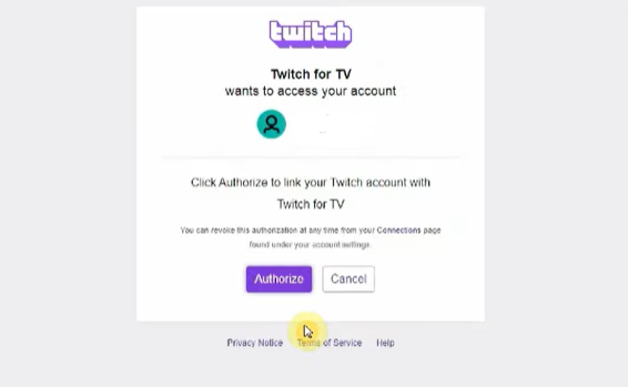 Link the Twitch account to TV