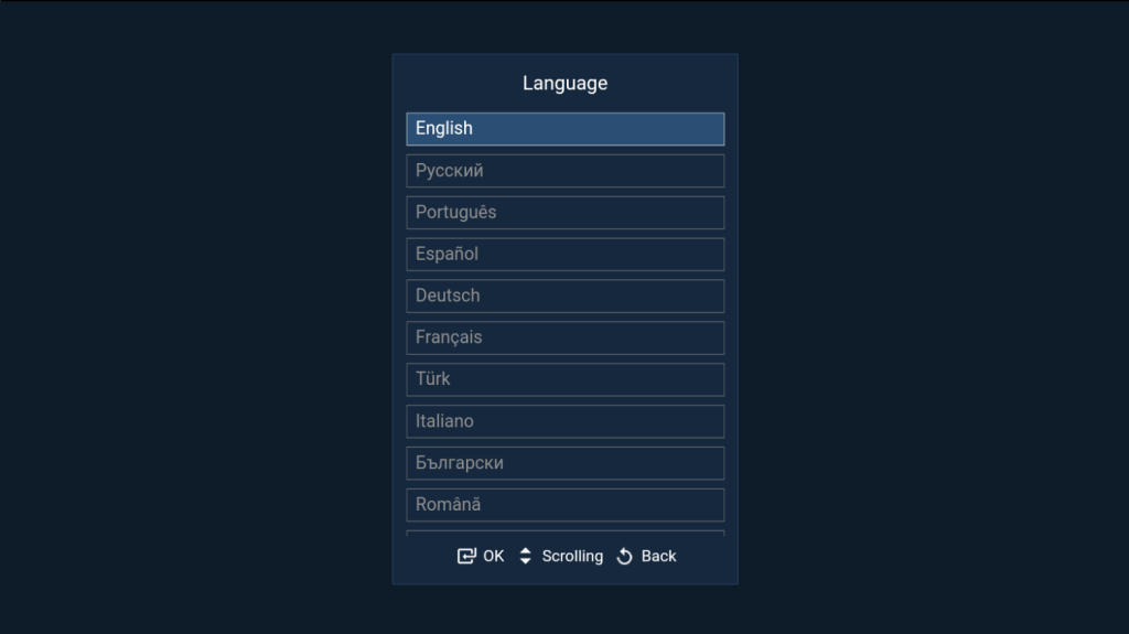 Select the Language