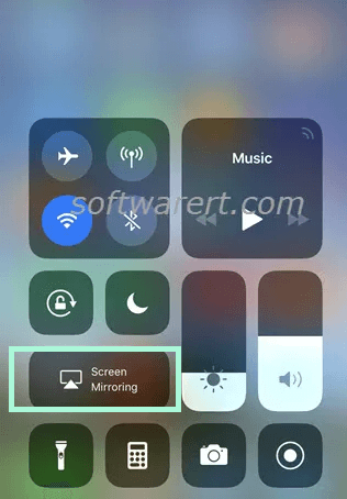 Screen Mirroring icon on iPhone